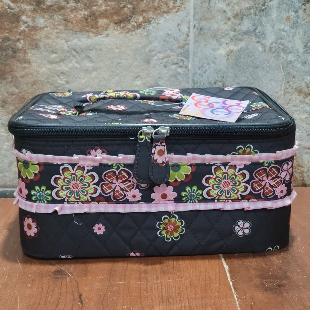 Gigi Olivia Makeup Bag for Women Large Quilted Travel Cosmetic Case Girls Organi